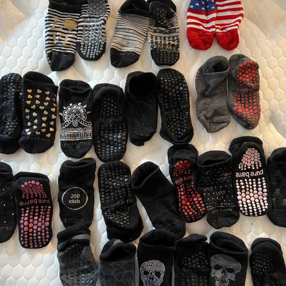 Epic lot of Pure Barre socks. Preowned. Various conditions